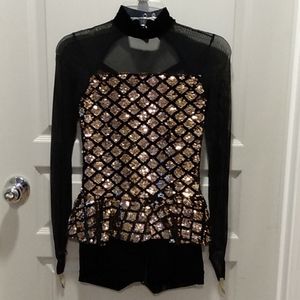 Weissman Black and Gold Dance Costume